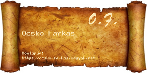 Ocsko Farkas névjegykártya